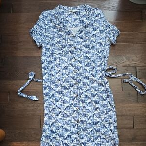 Sonoma Indigo and Cream Textured Top